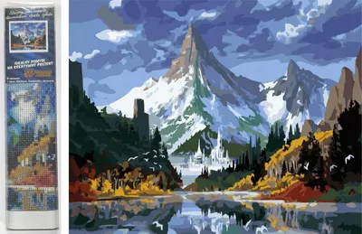 Obrázok produktu pre Norimpex diamantová maľba ľadový hrad v horách 30x40cm