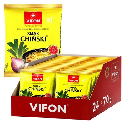 Produktbild von VIFON Instant Nudeln 24x 70g - Nudelsuppe chinesische Art Hühnergeschmack