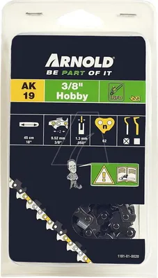 Produktbild von 3/8" Kettensägekette, 1,3 mm – 62 Treibglieder – halbrunde Schneider