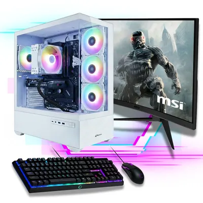 Produktbild von Gaming Komplett PC Set: AMD Ryzen 9 5950X 16x4.9 Ghz 32GB Ram 1TB SSD GeForce RTX 5060 8GB - 27" Gaming TFT 2K 1ms, Tastatur Maus Set, Windows 11 Pro