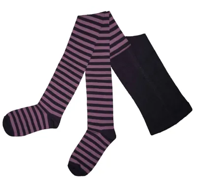Produktbild von Damen Strumpfhosen aus Baumwolle Ringel Lila Größe 40-42