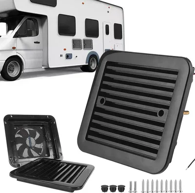 Produktbild von 12V Wohnwagen Lüfter, 2,4W leiser Belüftungsventilator, energiesparend, kompakt, robust, ideal für Wohnmobile, Camper, Caravan, einfache Installation
