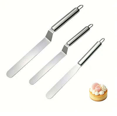 Produktbild von 3 teiliges Set Tortenstreicher,Edelstahl Winkelpalette Torte,Kuchenspachtel,Konditormesser für Verteilen von Sahne Kuchen