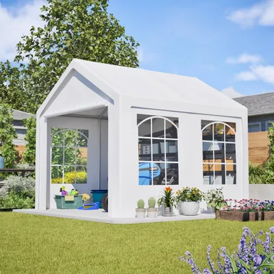 Image de Tente de réception GIHAUVIA 3 x 3 m, pavillon pliable et imperméable, tente de jardin avec protection UV 50+, pavillon de réception à 4 côtés, tentes de réception blanches