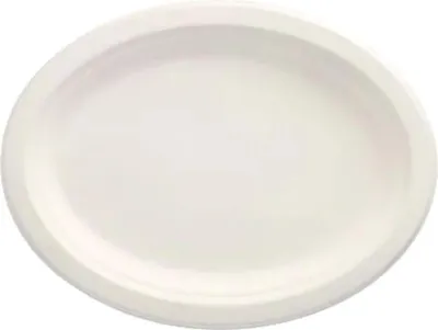 Produktbild von Teller, Zuckerrohr "pure" oval 26 cm x 20 cm x 2 cm weiss