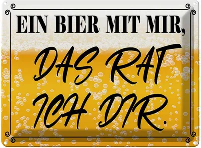 Produktbild von vianmo Blechschild 30x40 cm ein Bier mit mir das rat ich dir Spruch Zitat