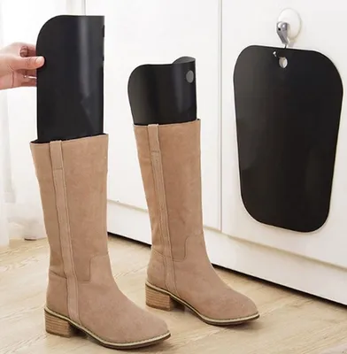 Image de 5 paires de tendeurs de bottes [32cm] | inserts de forme | support de bottes hautes pour chaussures pour femmes et hommes [couleur - noir] | embauchoirs | extenseur de bottes | formeur de tige adapté aux bottes en cuir et en textile