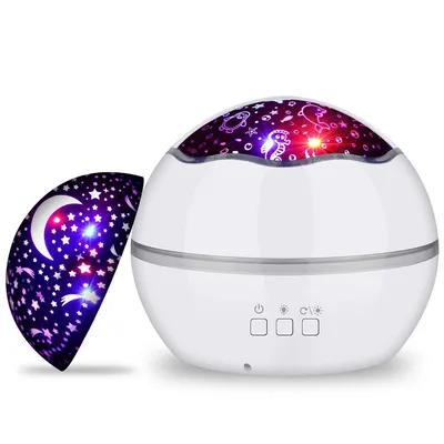 Produktbild von Sternenhimmel Nachtlicht Projektor,2in1 Stern und Meer Projektor Lampe, Leises Schlaflicht, Geburtstagsgeschenk LED Projektor Sternenhimmel (Weiß)