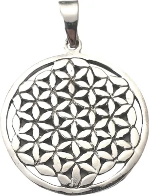 Produktbild von Blume des Lebens  Anhänger 27mm Durchmesser 925 Silber Flower of Life