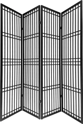 Produktbild von Fine Asianliving Paravent Japanische Trennwand Shoji B180xH180cm Raumteiler Schwarz - Tokyo