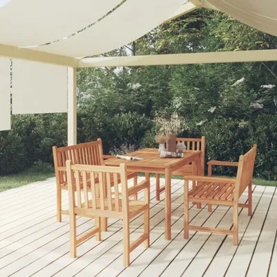 Produktbild von Möbel 5-tlg. Garten-Essgruppe Massivholz Teak - Gartenmöbelgarnituren 3157164
