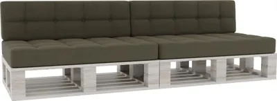 Obrázek produktu pro Paletové polštáře, paletové polštáře sedák opěradlo prošívané PFG 2xSet (sedák 120x80 + opěradlo 120x40), tmavě zelená)