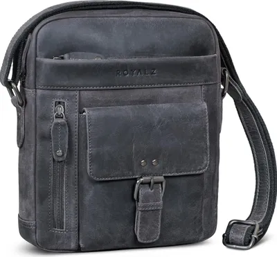 Produktbild von ROYALZ "Greyson" kompakte Herren Umhängetasche Leder - Echtleder Schultertasche Männer klein im modernen Vintage Look - smarte kleine Ledertasche Herren Alltag & Ausflüge
