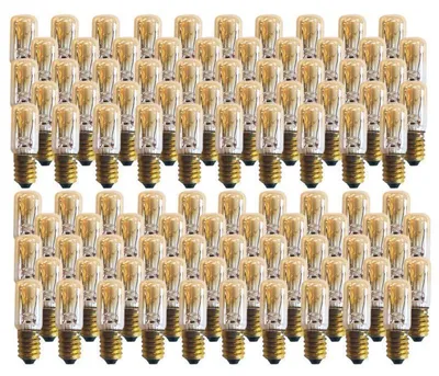 Imagen del producto de 100 bombillas incandescentes, tipo T16x54mm, casquillo E14, 6-10W, 110-140V