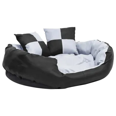 Produktbild von vidaXL Wendbares & waschbares Hundekissen Grau und Schwarz 85x70x20 cm