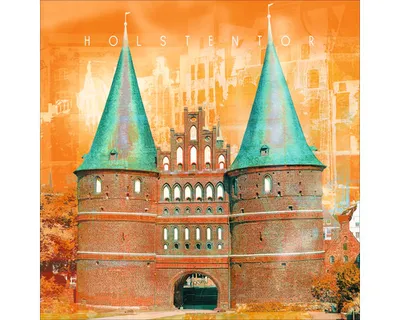 Produktbild von Glasbild Lübeck Holstentor 30x30 cm
