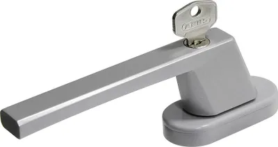 Produktbild von ABUS Abschliebarer Fenstergriff FG110, Fenster-Verriegelungsgriff, Silber, Grau, Monochromatisch, Zylinderschloss