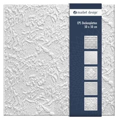 Produktbild von Deckenplatten 50x50cm Styropor EPS 6 Dekore in 3 Farben, Marbet Deckenverkleidung