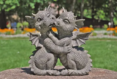 Produktbild von Gartenfigur Gartendrache Loves - Liebe Drachenpärchen Garten Dekoration