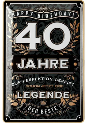 Produktbild von Blechschild Schild 40 Geburtstag - Schild 40 JAHRE LEGENDE - Geschenke für den 40 Geburtstag Mann, lustiges Schild 40 Geburtstag Deko