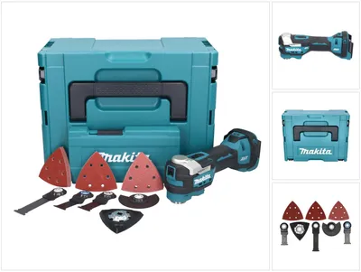 Immagine prodotto di Makita DTM 52 ZJX4 utensile multifunzione a batteria 18 V Starlock Max Brushless + set di accessori da 35 pezzi + Makpac - senza batteria, senza caricabatterie