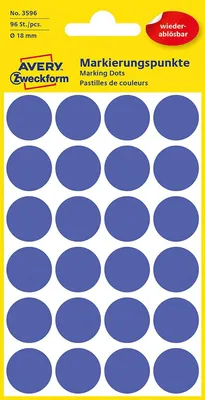 Obrázok produktu pre AVERY Zweckform 3596 Lepiace bodky modré Ø 18,0 mm