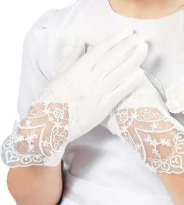 Imagen del producto de Guantes para la Primera Comunión para niñas, con encaje