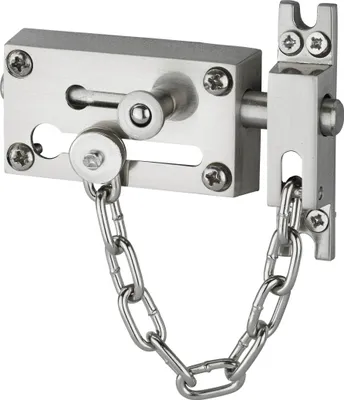 Image de Verrou entrebâilleur à chaînette pour porte d'entrée, nickelé - SP