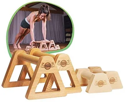 Productafbeelding van Houten Parallettes voor Push-ups en Calisthenics - Duurzaam en Antislip