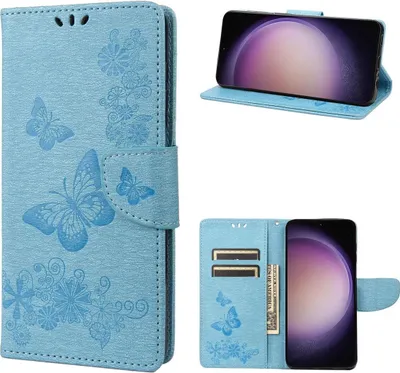 Produktbild von König Design Hülle kompatibel mit Kunstleder Handyhülle - Handy Case Blau
