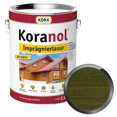 Produktbild von KORA Koranol Imprägnierlasur 2.5 Liter Tannengrün