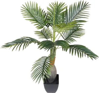 Produktbild von Kopu® Kunstpflanze Kentiapalme 100 cm 12 Farne - schwarzer Topf - Kunstpflanze