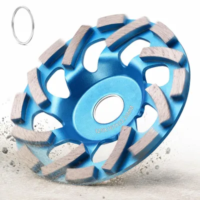 Obrázek produktu pro 16 turbo segmentů, diamantový brusný kotouč, 125 × 22,23 mm, brusná kotoučová deska s dvojitou řadou segmentů, vhodná pro broušení betonu, žuly, mramoru, dlaždic a cihel