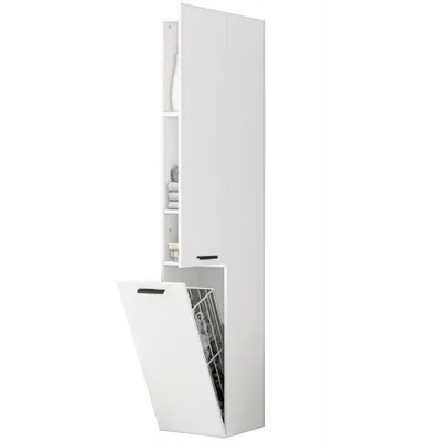 Produktbild von Badezimmerschrank Regal Bar 2 Türen Weiss Hohe Regale Modern 174 Cm