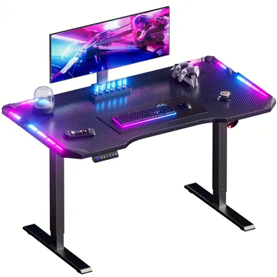 Produktbild von Elektrisch höhenverstellbarer Steh-Sitz-Schreibtisch - Steh-Sitz-Tisch - Verstellbarer Schreibtisch - Gaming-Schreibtisch - Schreibtisch für Homeoffice