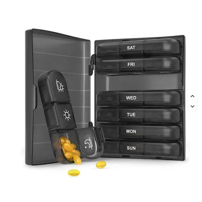 Produktbild von Tablettenbox 7 Tage Pillendose klein für unterwegs Medikamentenbox mit 7 Fächern Tabletten Organizer Pillenbox Wochenbox für Medikamente