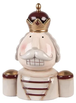 Productafbeelding van Clayre & Eef kerstdecoratie: notenkraker, 17x12x23 cm, beige, keramiek