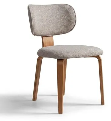 Immagine prodotto di Sedia da pranzo moderna, imbottita, color beige, in legno, ideale per la cucina