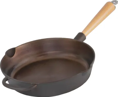 Zdjęcie produktu dla Mahlzeit Patelnia żeliwna polerowana Ø 27 cm, patelnia z dwoma wylewkami, patelnia żeliwna, patelnia grillowa