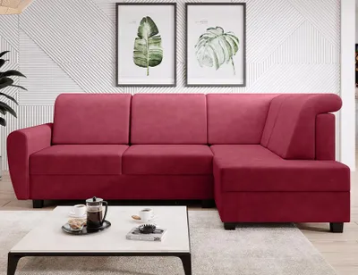 Produktbild von Easy4You Ecksofa MILO L-Form Kastanienbraun – 235x90x157 cm - Schlafsofa mit Bettkasten und Schlaffunktion - Eckcouch mit Stauraum – Rechts – Stoff Soro 60