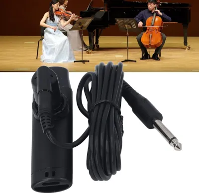 Produktbild von Elektrisches Metall-Kazoo mit Tonabnehmer, professionelles Musikinstrument für Begleitunterhaltung, Schwarz