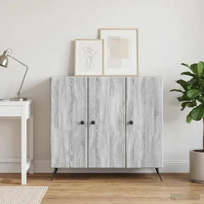 Obrázek produktu pro vidaXL Komoda Sonoma-šedá, 89 x 34,5 x 80 cm, materiál: dřevotříska