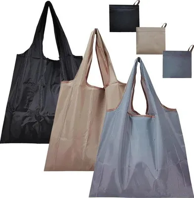 Produktbild von 3 Stück faltebare Einkaufstüten, 40 x 40 cm, recycelbare Einkaufstüten, wasserdicht, leichte Einkaufstüte, Einkaufsbeutel für Lagerung von Gemüse und Obst