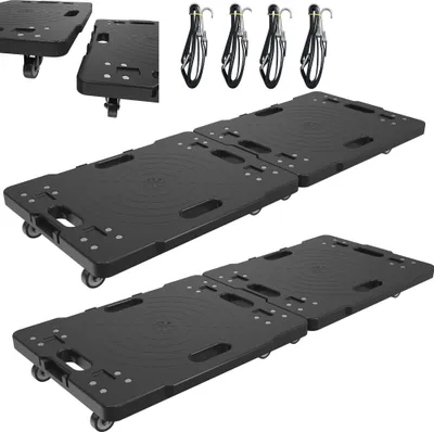 Produktbild von XMTECH 4-dielny vozík na nábytok Prepravný vozík Nosnosť 150 kg - gumové kolieska Prepravná pomôcka Prepravná pomôcka Pomôcka na sťahovanie so 4 gumovými lanami, rozťahovateľná a pripojiteľná, 52x39 cm, čierna