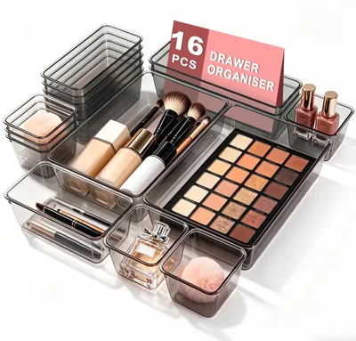 Zdjęcie produktu dla Solidchoice - Zestaw 16-elementowy do organizacji kosmetyków