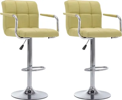 Image de Chaises de bar lot de 2 vert tissu