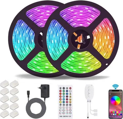 Obrázek produktu pro Voděodolné RGB LED pásky, 10 m, s Bluetooth ovladačem a dálkovým ovládáním