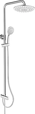 Immagine prodotto di Mereo Set doccia con asta, flessibile, mano e piatto doccia rotondo, bianco - CB95001SW1