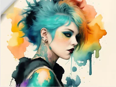 Produktbild von ARTland Wandbild, selbstklebend Weiblicher Punk III Größe: 120x90 cm