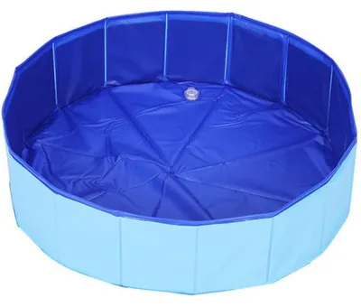 Obrázek produktu pro Skládací bazén pro psy a kočky (30 x 10 cm) – Přenosná mini vanička a pískoviště, modrá barva